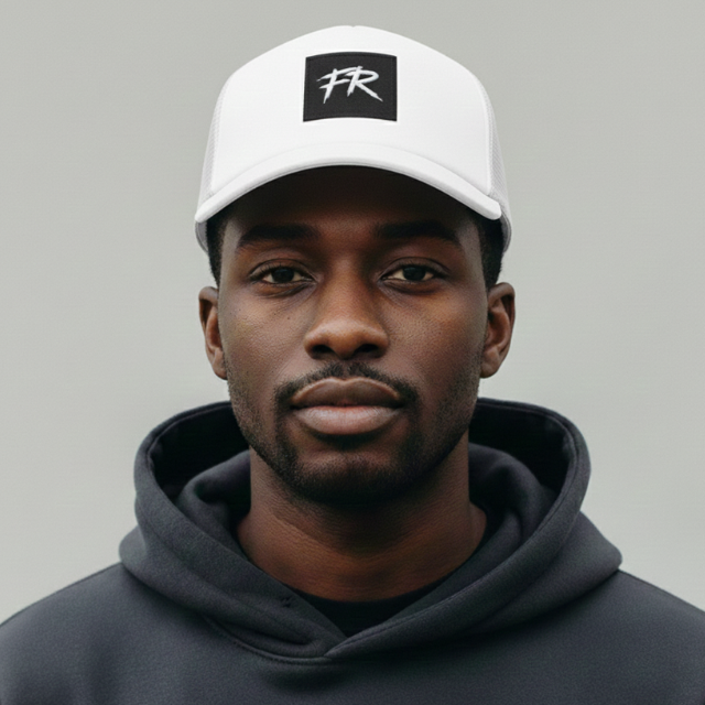 Snapback Trucker Cap - Black on White